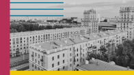 Minsk aerial view and geometric forms