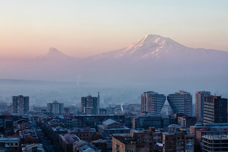 aerial photo of yerevan