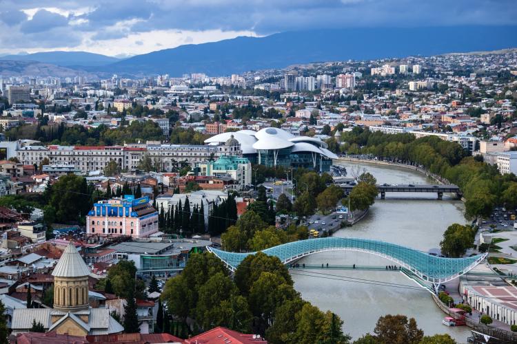 aerial view of Tbilisi