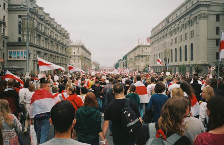 People protesting in Belarus