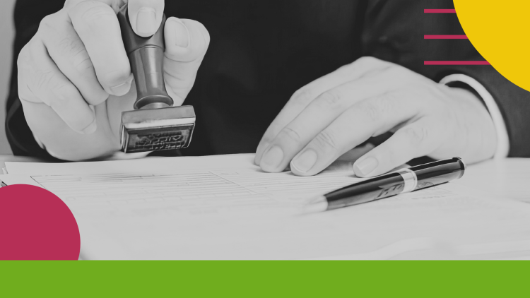 Hand stamping a document